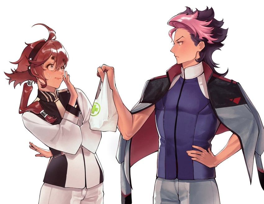 suletta mercury and guel jeturk (gundam and 1 more) drawn by laun_000