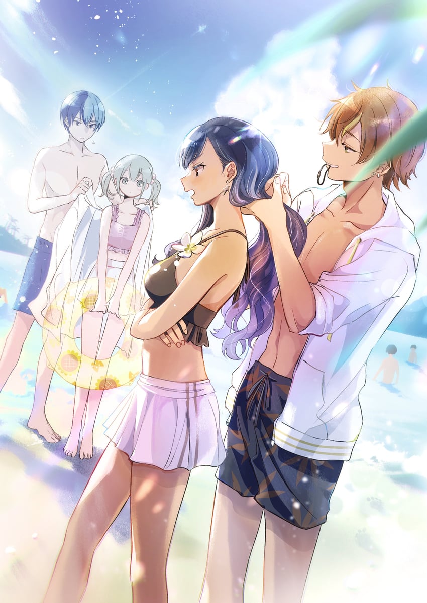 shinonome akito, shiraishi an, aoyagi touya, and azusawa kohane (project sekai) drawn by momomo_(m0_3)