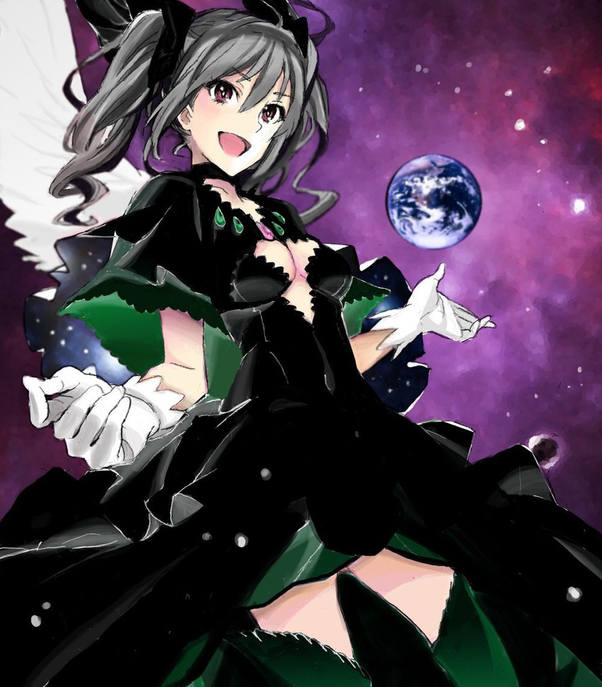 kaname madoka, ultimate madoka, and kanzaki ranko (idolmaster and 2 more) drawn by nobita_(makoto7060355)