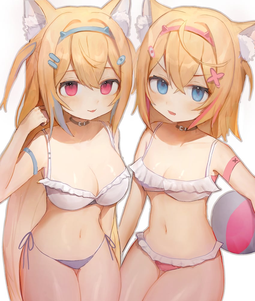 fuwawa abyssgard and mococo abyssgard (hololive and 1 more) drawn by szuukie