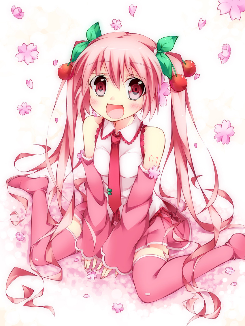 hatsune miku and sakura miku (vocaloid) drawn by inumine_aya