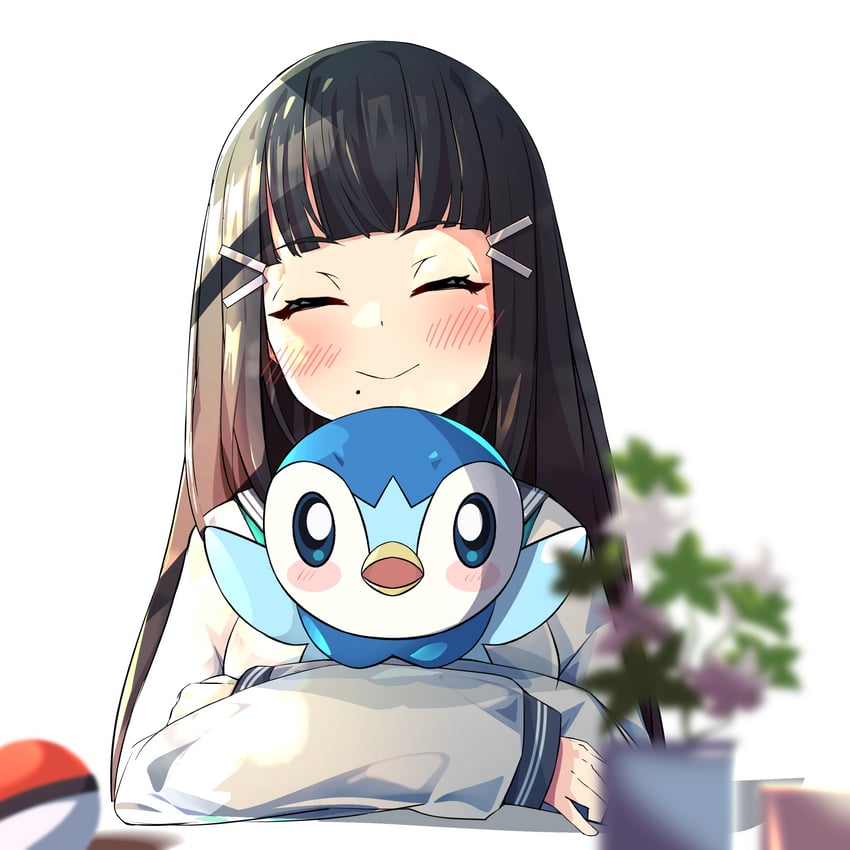 piplup and kurosawa dia (pokemon and 2 more) drawn by woruta_(soloistlist)
