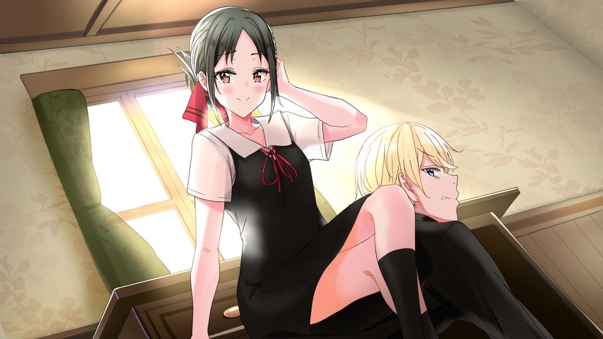 shinomiya kaguya and shirogane miyuki (kaguya-sama wa kokurasetai ~tensai-tachi no renai zunousen~) drawn by nonbire