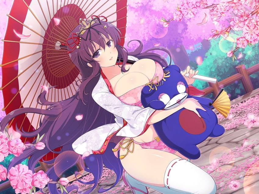 murasaki and bebe-tan (senran kagura and 2 more) drawn by yaegashi_nan