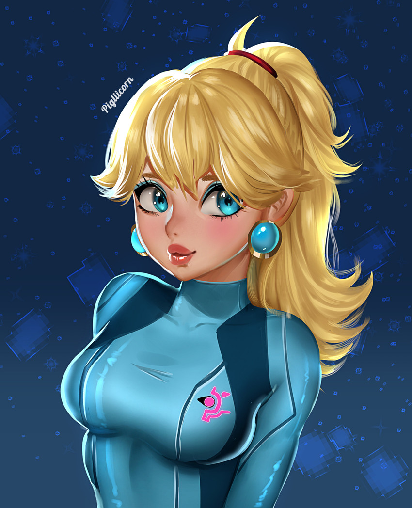 princess peach and samus aran (mario and 1 more) drawn by yanting_sun