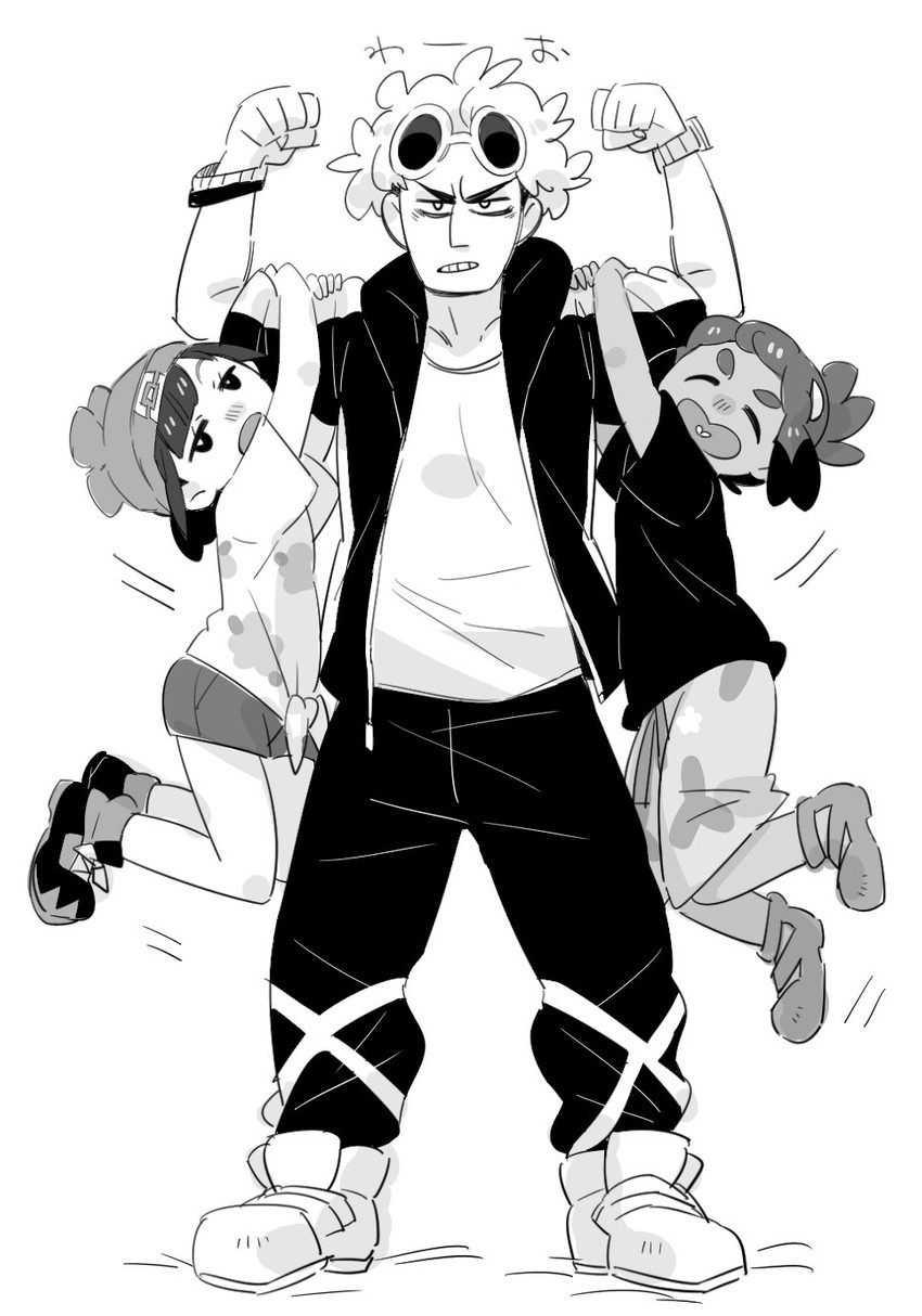 selene, hau, and guzma (pokemon and 1 more) drawn by amagaeru_(amapippi052525)