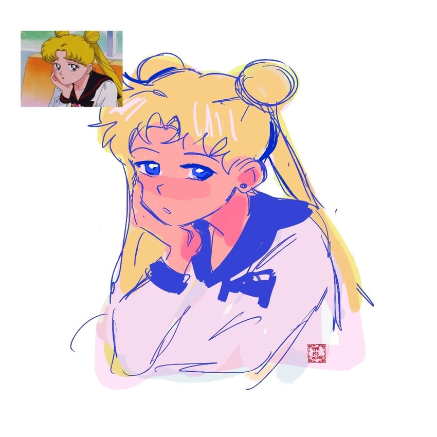 tsukino usagi (bishoujo senshi sailor moon) drawn by applepiewinry