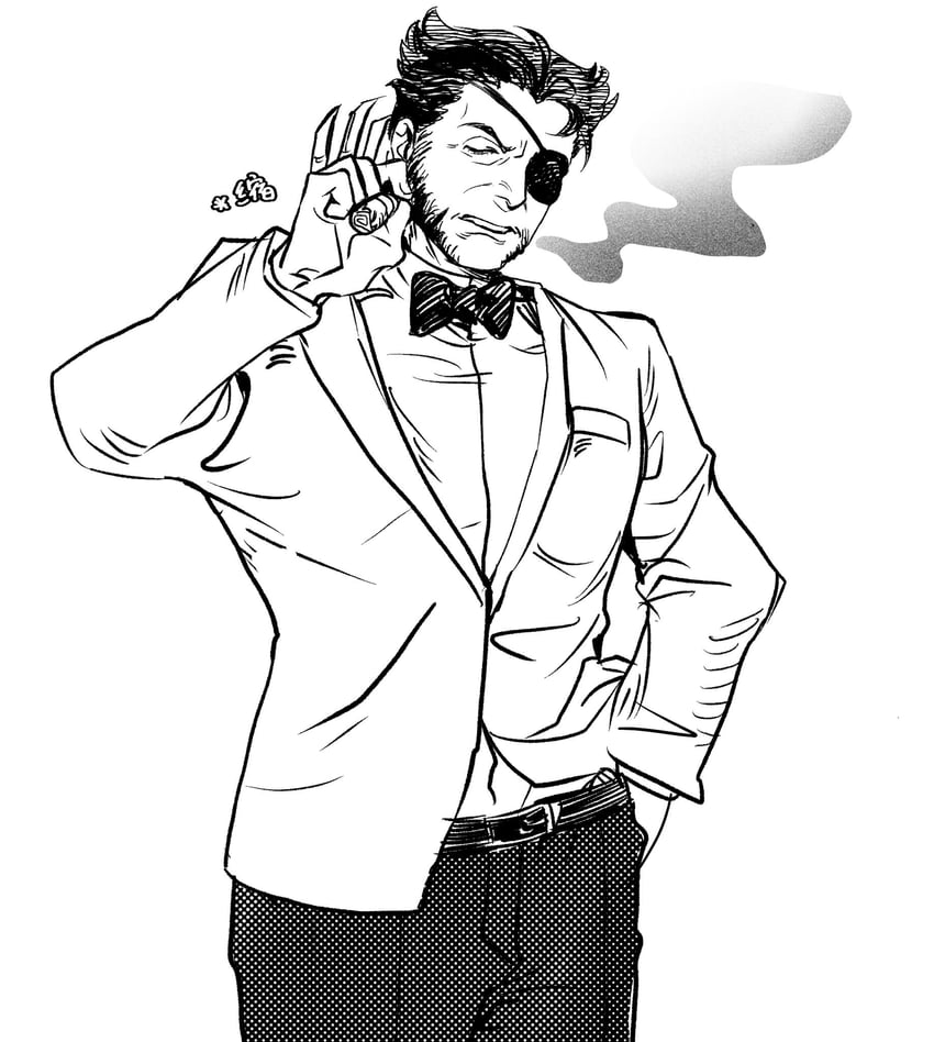 wolverine and patch (marvel and 4 more) drawn by rrriemman