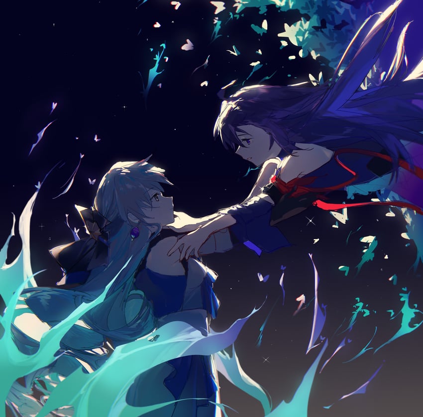 bronya rand and seele (honkai and 1 more) drawn by avioletfoxy