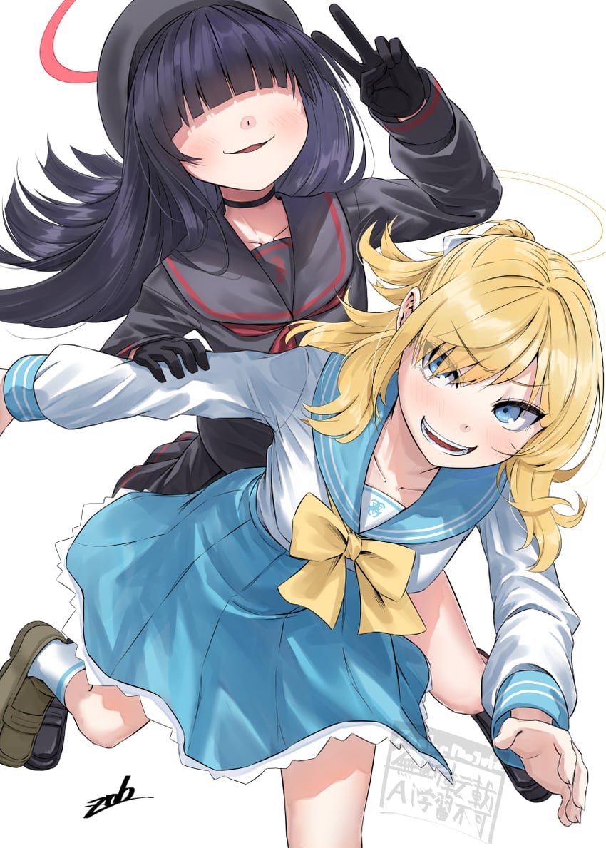 justice task force member and trinity student (blue archive) drawn by zombie_mogura