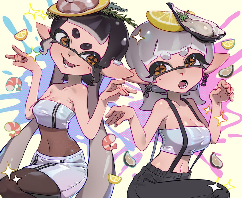 callie and marie (splatoon and 1 more) drawn by usa_go13