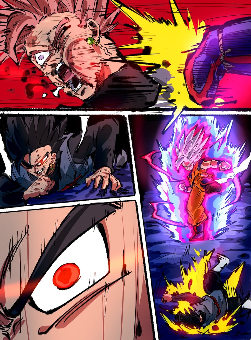 son gohan, goku black, gohan beast, and gohan black (dragon ball and 2 more) drawn by rz28kp