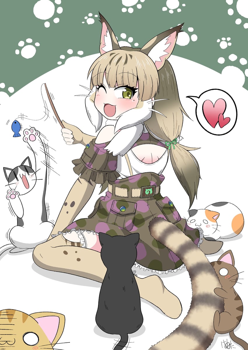 jungle cat (kemono friends and 1 more) drawn by hachikuji_kenuta