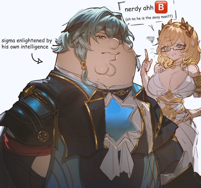 aglaea, anaxa, and peter griffin (honkai and 2 more) drawn by kowai_(iamkowai)