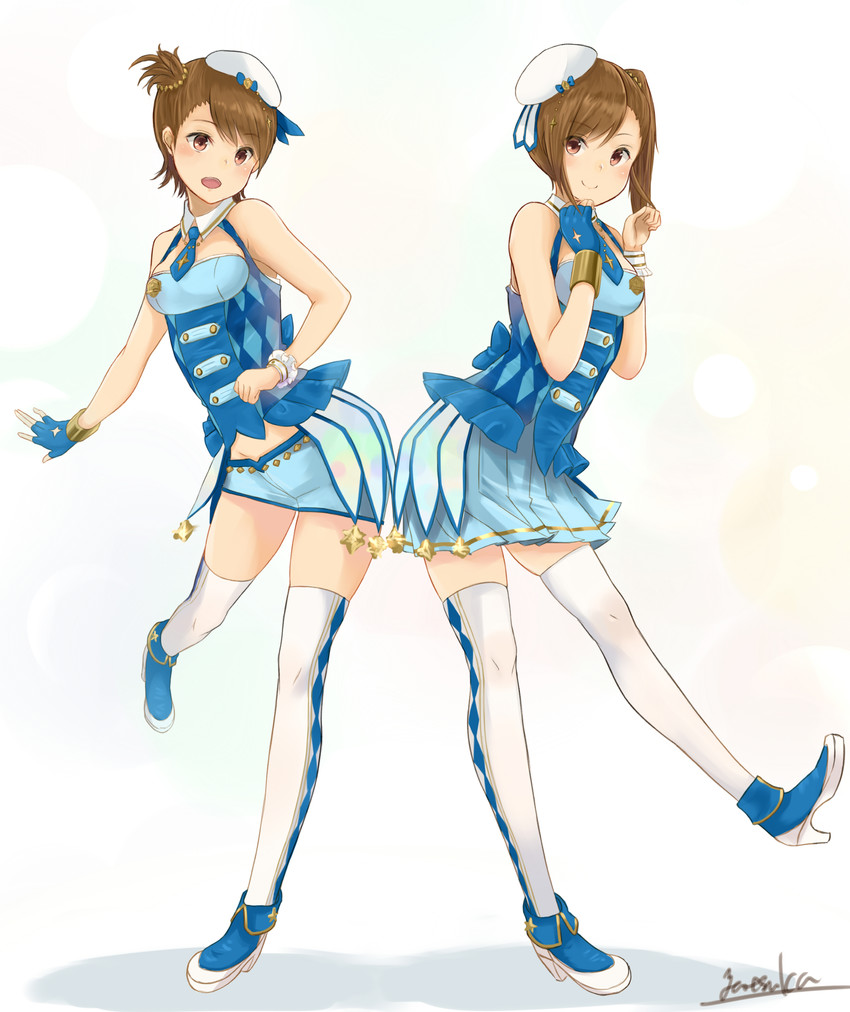 futami mami and futami ami (idolmaster and 1 more) drawn by yatsuka_(846)
