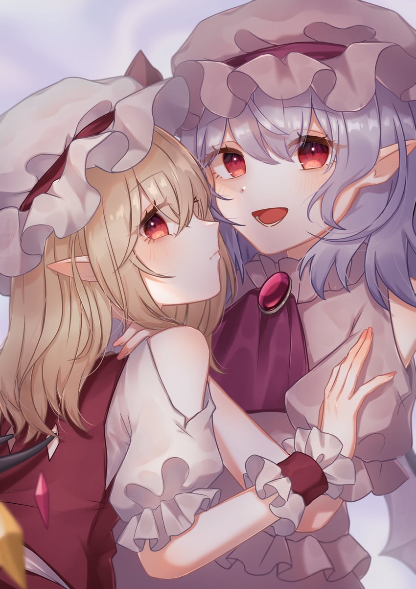 remilia scarlet and flandre scarlet (touhou) drawn by hisu_(hisu_)