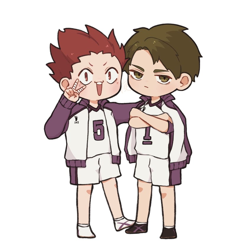 ushijima wakatoshi and tendou satori (haikyuu!!) drawn by natade_kou09