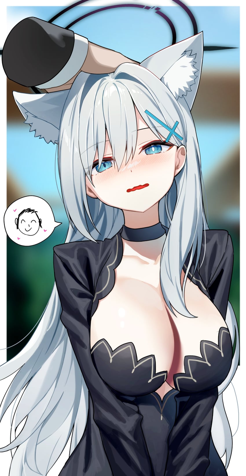 sensei, doodle sensei, shiroko, and shiroko terror (blue archive) drawn by huu_(dighapdlxm12)