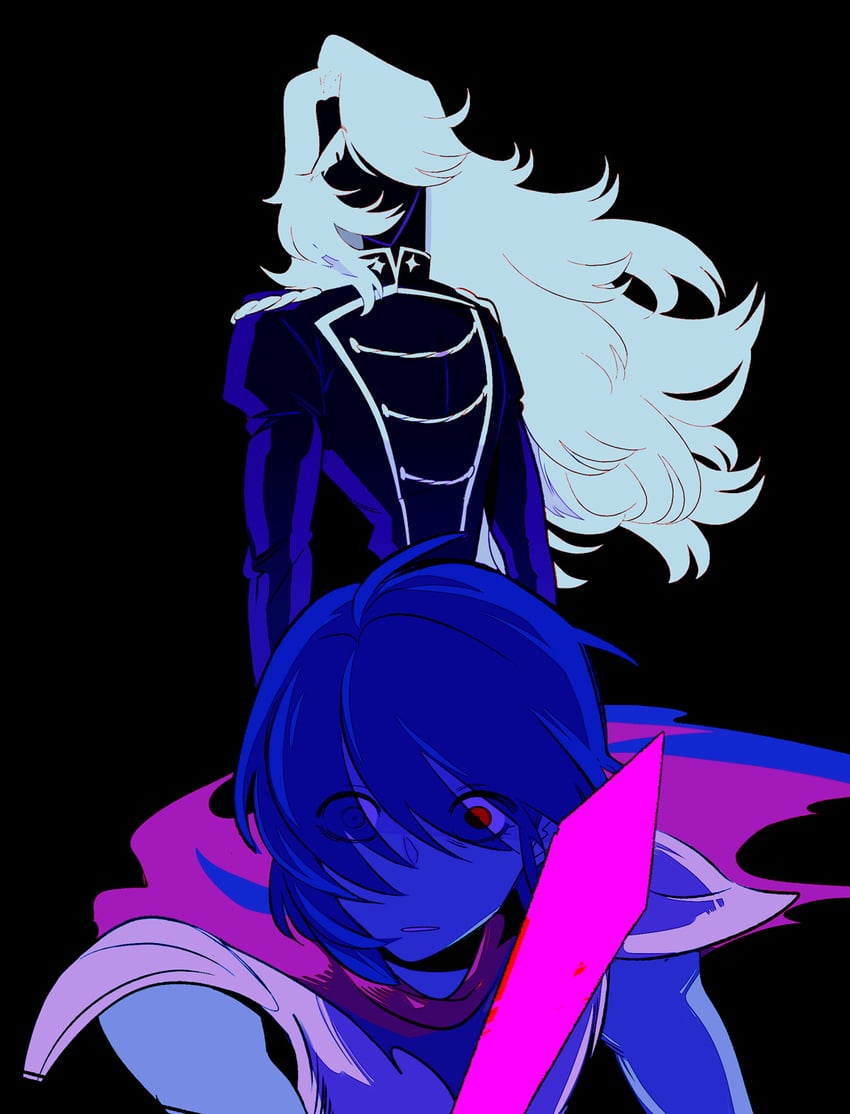 kris and rouxls kaard (deltarune) drawn by taharu_(papiyas)