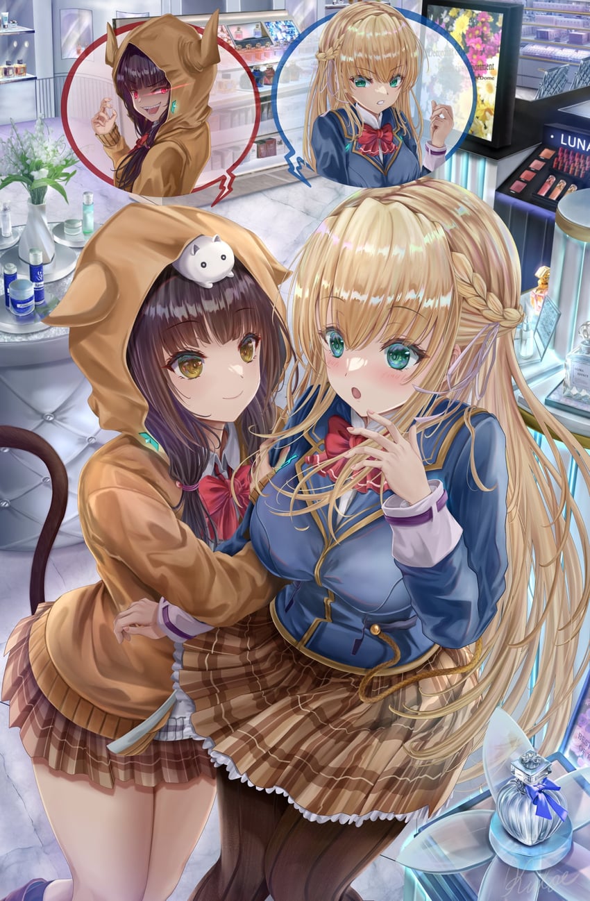 asakura karen and toujou tsukasa (heaven burns red) drawn by kuroe_maruru