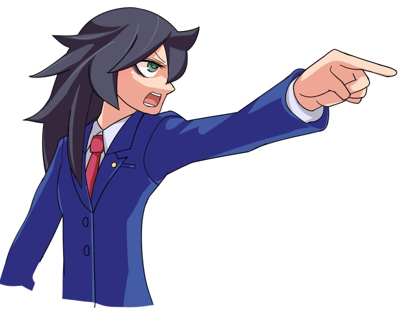 kuroki tomoko and phoenix wright (ace attorney and 1 more) drawn by hospital_king