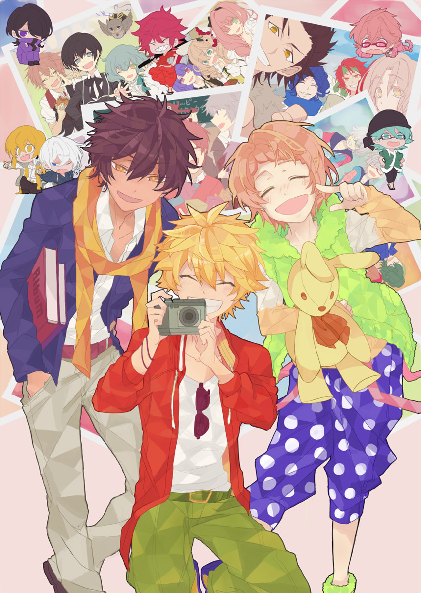 hanabusa kokoro, oikawa momosuke, eva armstrong, sammy, minato kanata, and 26 more (i-chu) drawn by mamemiyabi