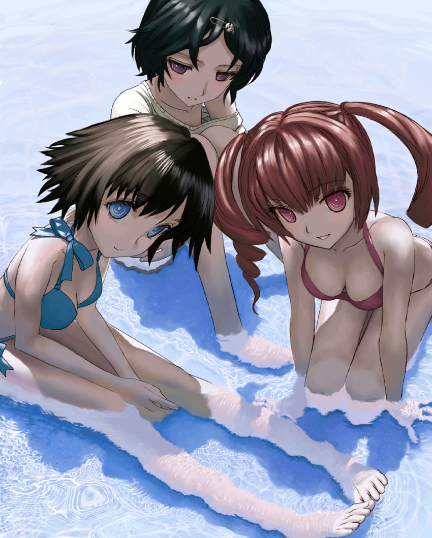 shiina mayuri, urushibara ruka, and akiha rumiho (steins;gate) drawn by mocha_(snowflake)