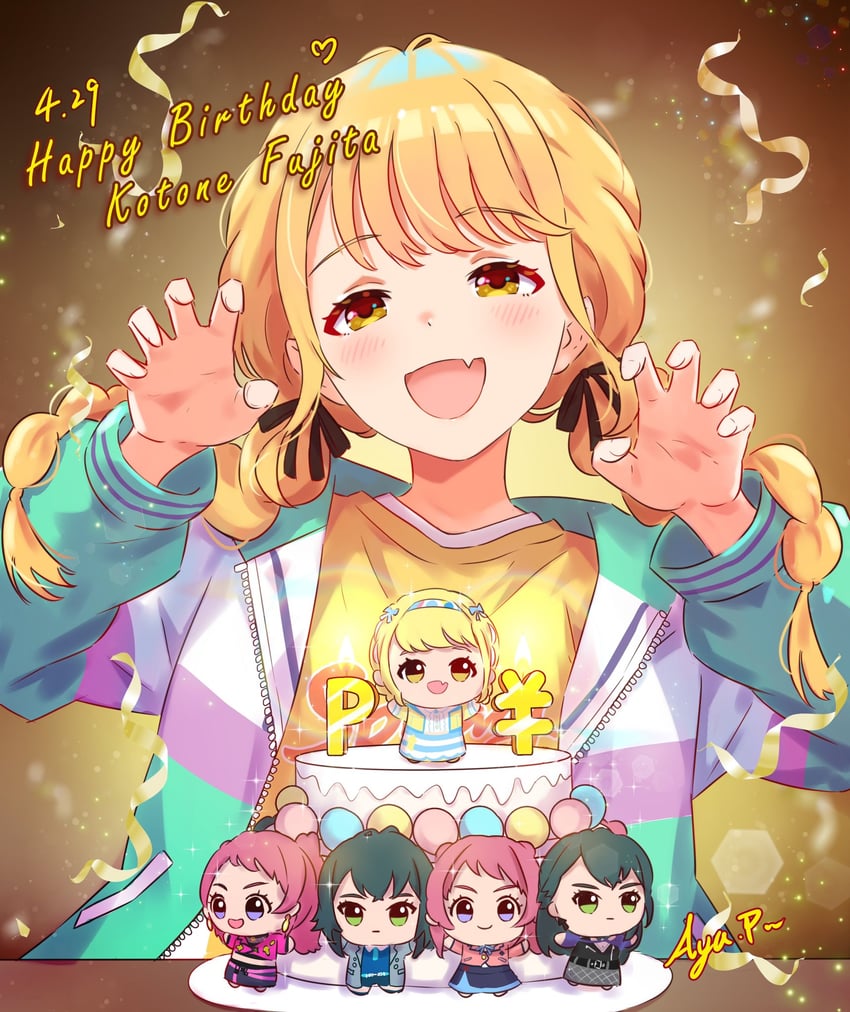 fujita kotone, hanami saki, and tsukimura temari (idolmaster and 1 more) drawn by koaya