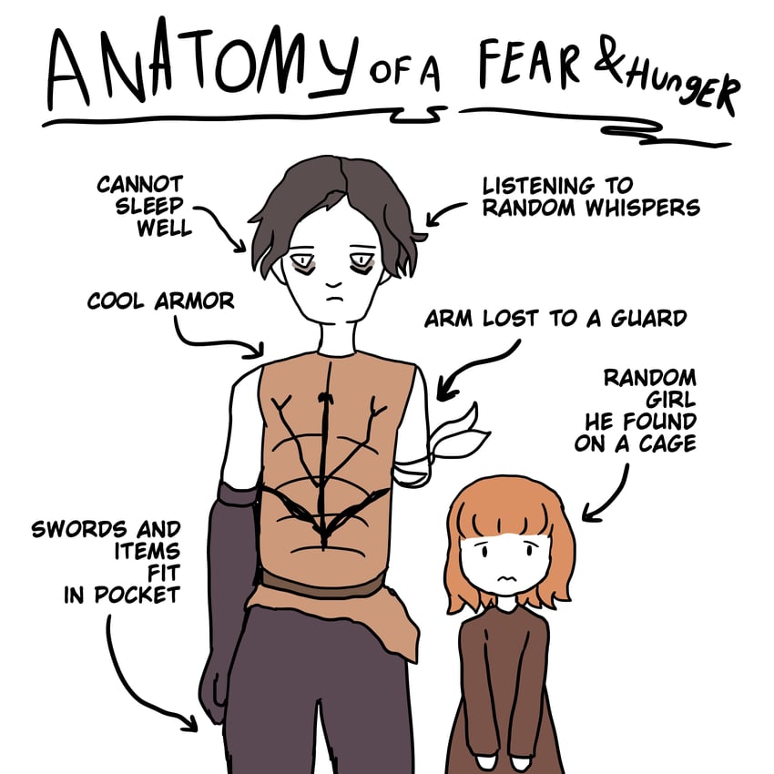 the girl and cahara (fear & hunger and 1 more) drawn by kirakelvin