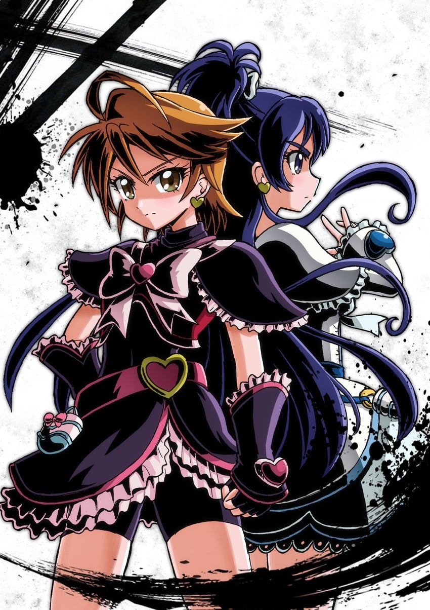 misumi nagisa, yukishiro honoka, cure black, and cure white (precure and 2 more) drawn by wakabayashi_makoto