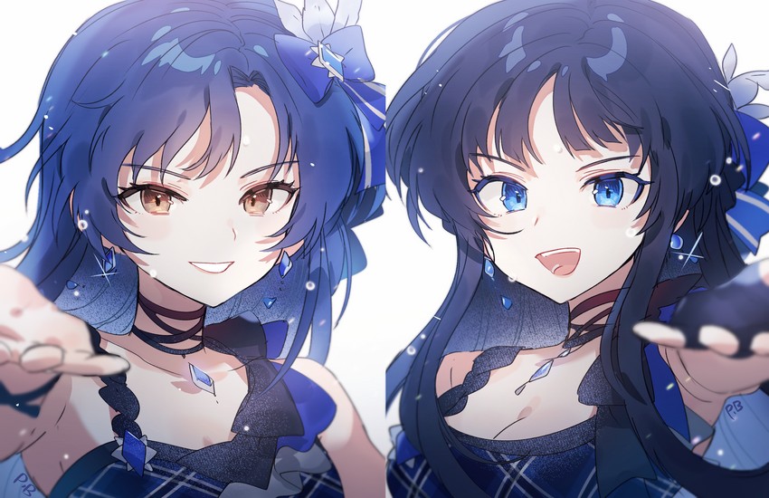 kisaragi chihaya and mogami shizuka (idolmaster and 2 more) drawn by panprika