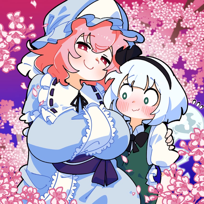 konpaku youmu and saigyouji yuyuko (touhou) drawn by gram_9