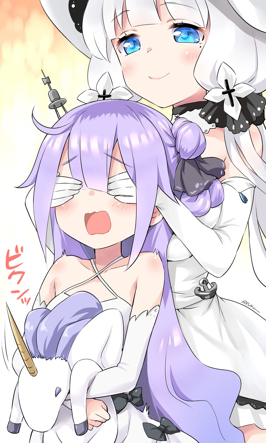 unicorn and illustrious (azur lane) drawn by ryuki_(ryukisukune)