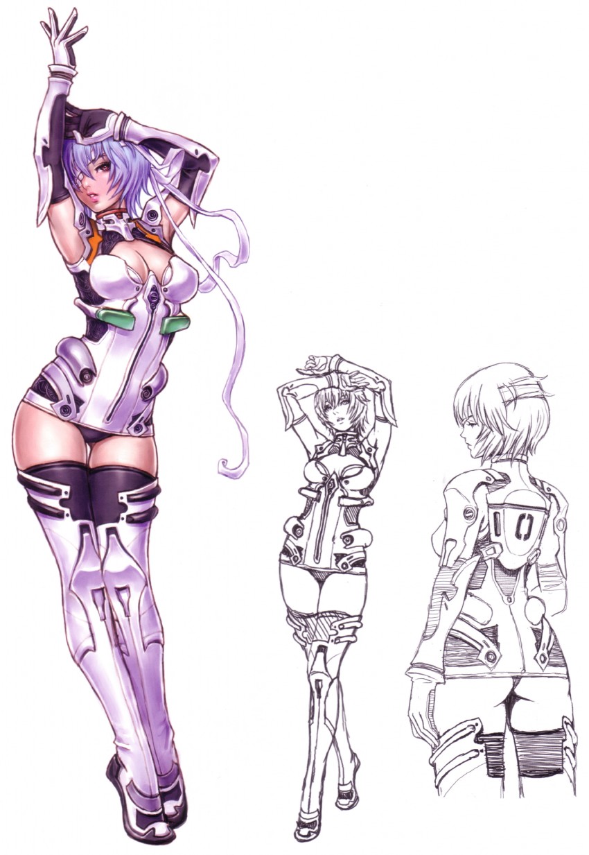 ayanami rei (neon genesis evangelion and 1 more) drawn by yamashita_shun'ya