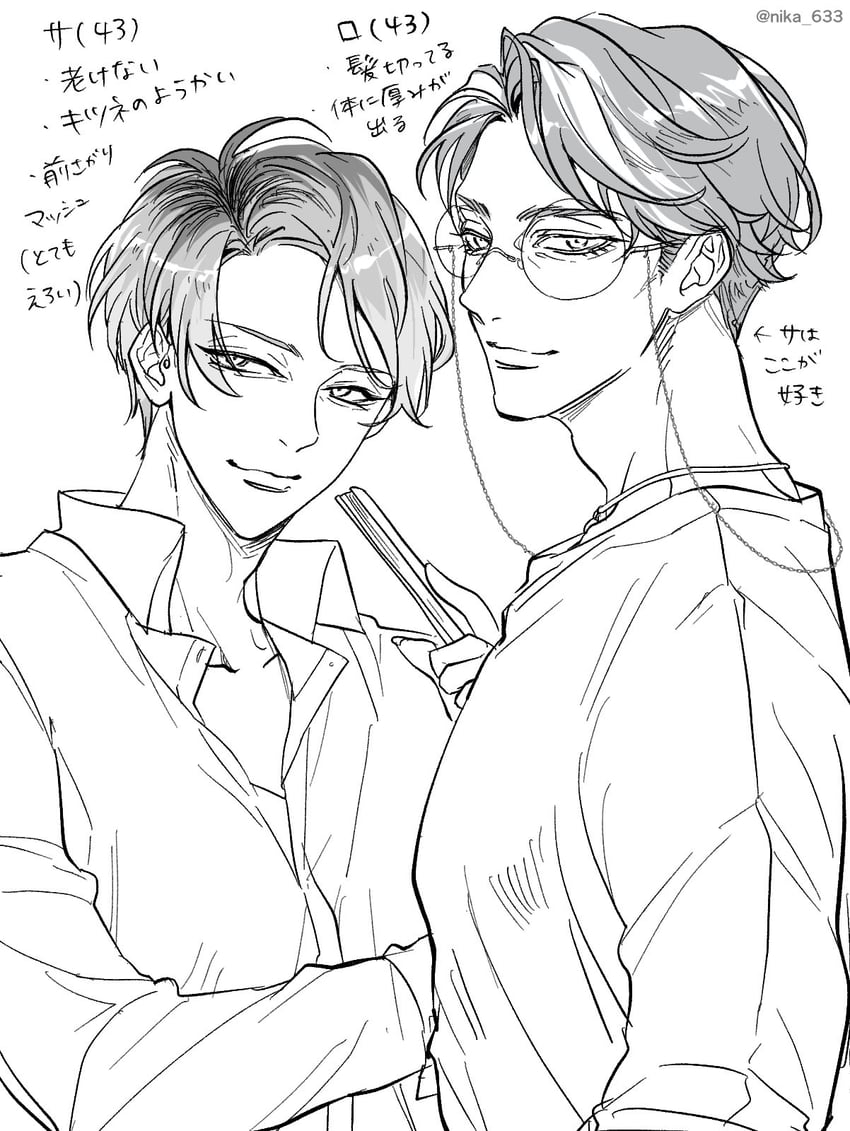 nurude sasara and tsutsujimori rosho (hypnosis mic) drawn by nika_633