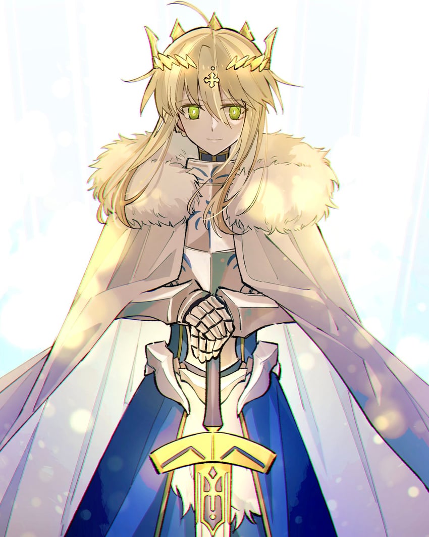 artoria pendragon and lion king (fate and 1 more) drawn by nayu_tundora
