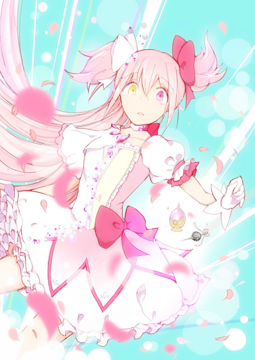 kaname madoka and ultimate madoka (mahou shoujo madoka magica) drawn by sanaji_(syota_sig)