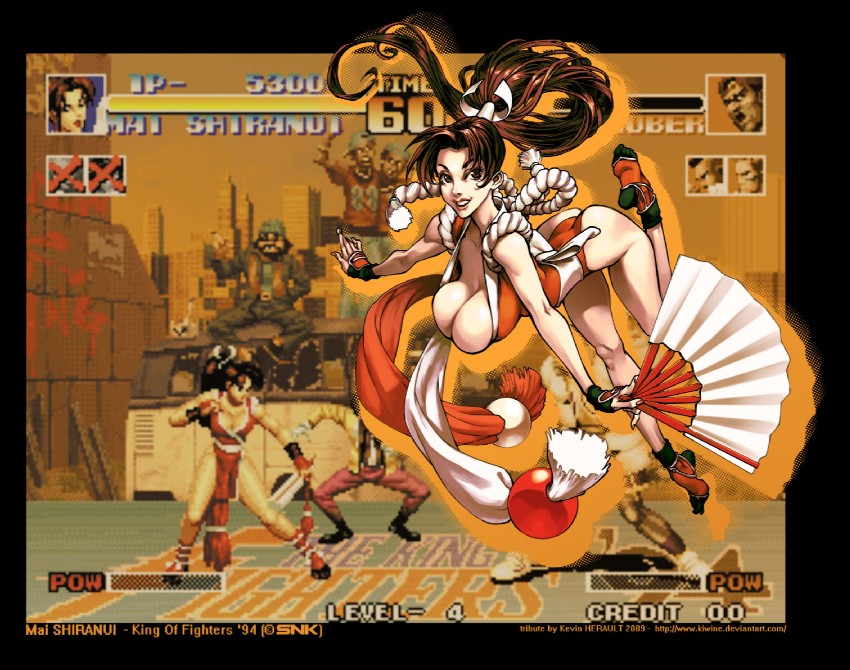 shiranui mai (the king of fighters and 1 more) drawn by kevin_herault