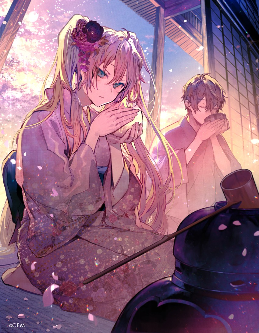 hatsune miku and kaito (vocaloid) drawn by nozaki_tsubata