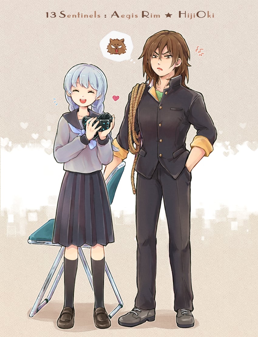 okino tsukasa and hijiyama takatoshi (juusan kihei bouei ken) drawn by yuji_(yakisoba_pans)