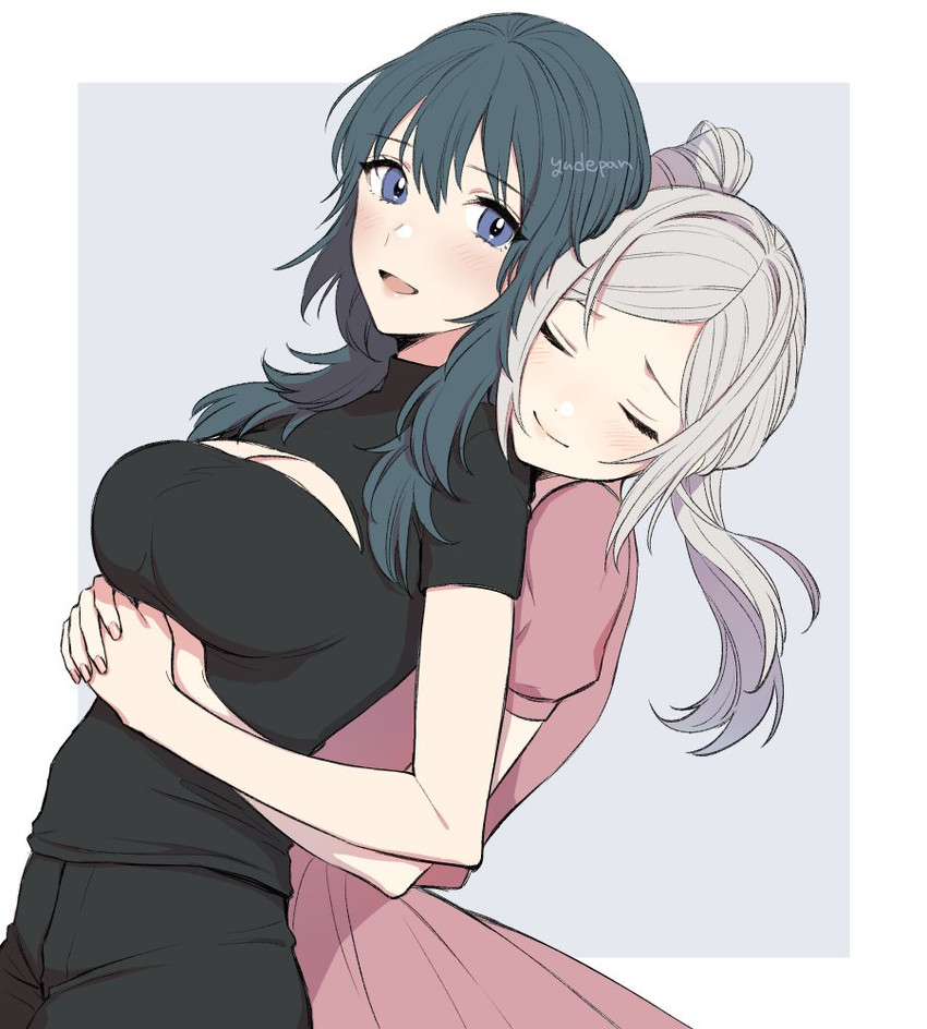 female byleth and edelgard von hresvelg (fire emblem and 1 more) drawn by yudepan_(yuri_no_sugata)