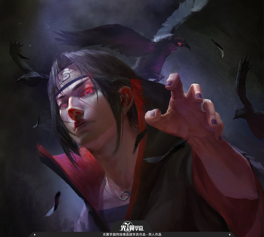 uchiha itachi (naruto and 1 more) drawn by gyxycn