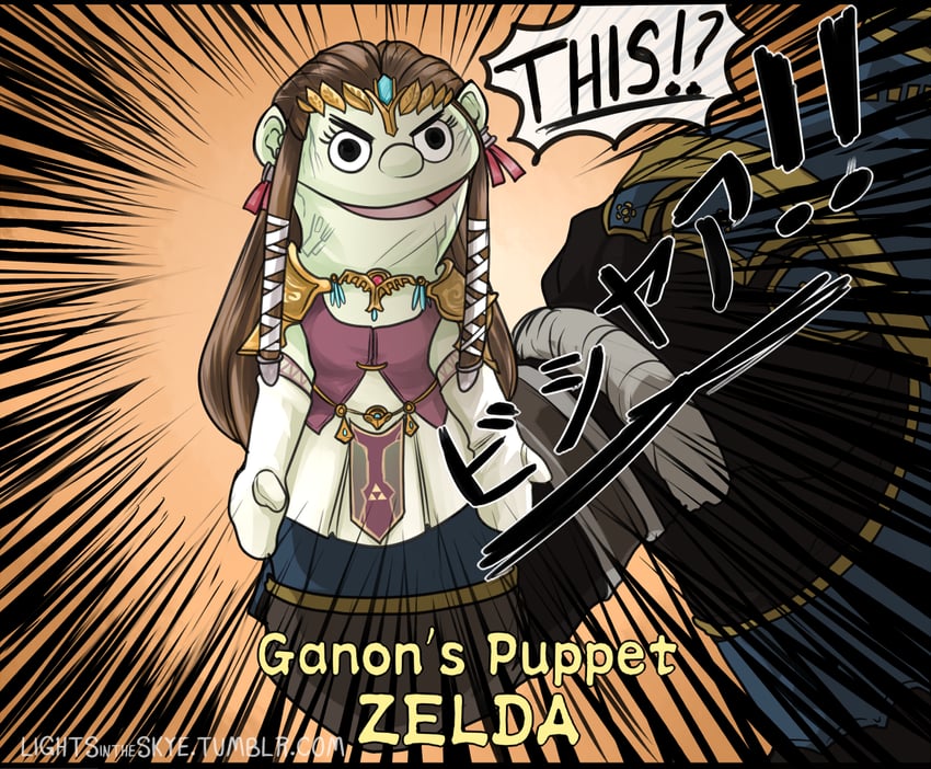 princess zelda, ganondorf, and puppet zelda (the legend of zelda and 1 more) drawn by naomi_skye