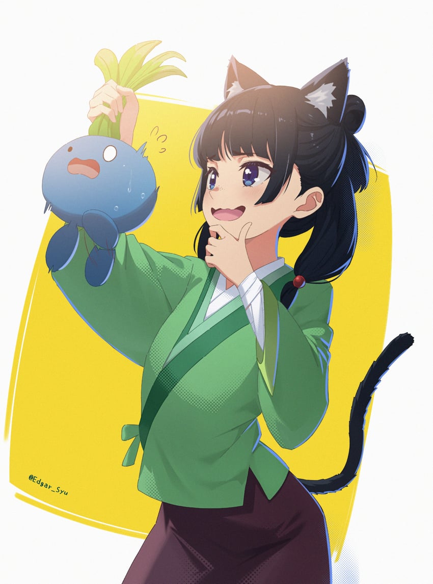maomao and oddish (pokemon and 1 more) drawn by edgar_syu