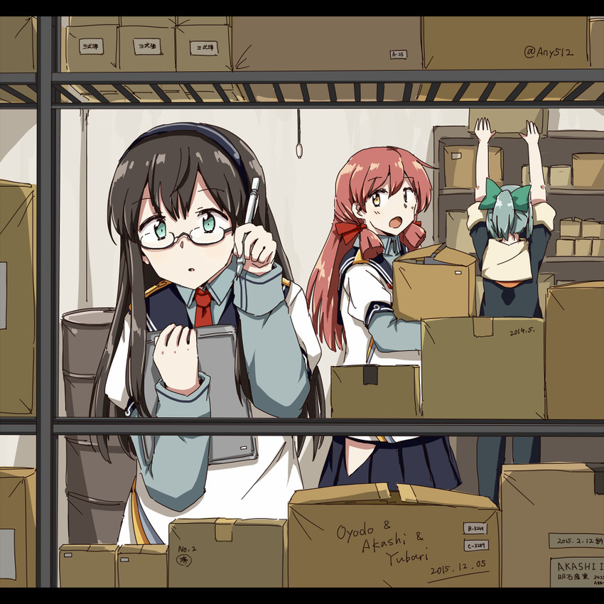 ooyodo, akashi, and yuubari (kantai collection) drawn by any_(lucky_denver_mint)