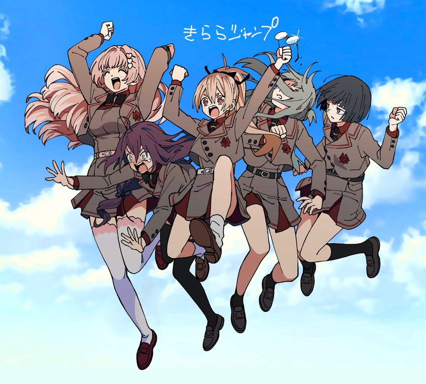 araki shigure, hanasaki shou, otohira chiyoko, nananishi kiniko, and aoji tomoha (kendo club) drawn by ningiyau