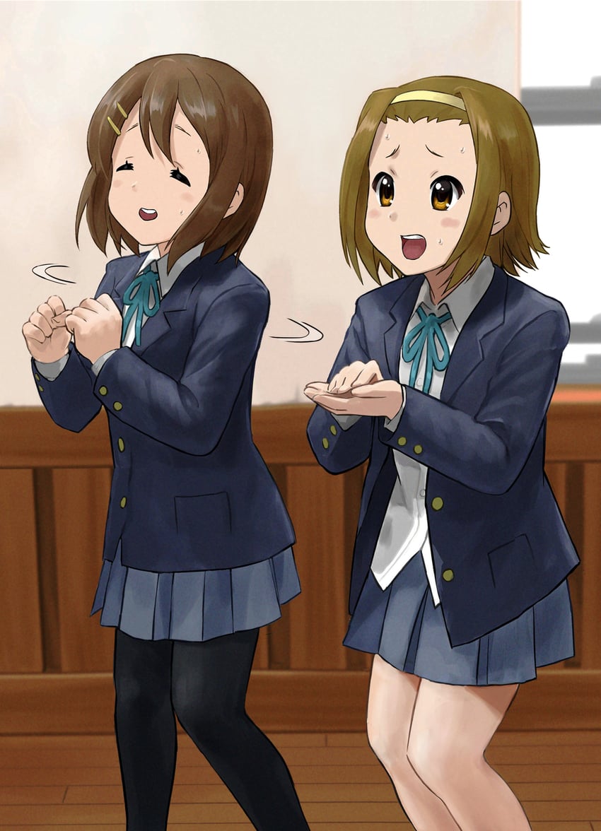 hirasawa yui and tainaka ritsu (k-on!) drawn by ishiyuki