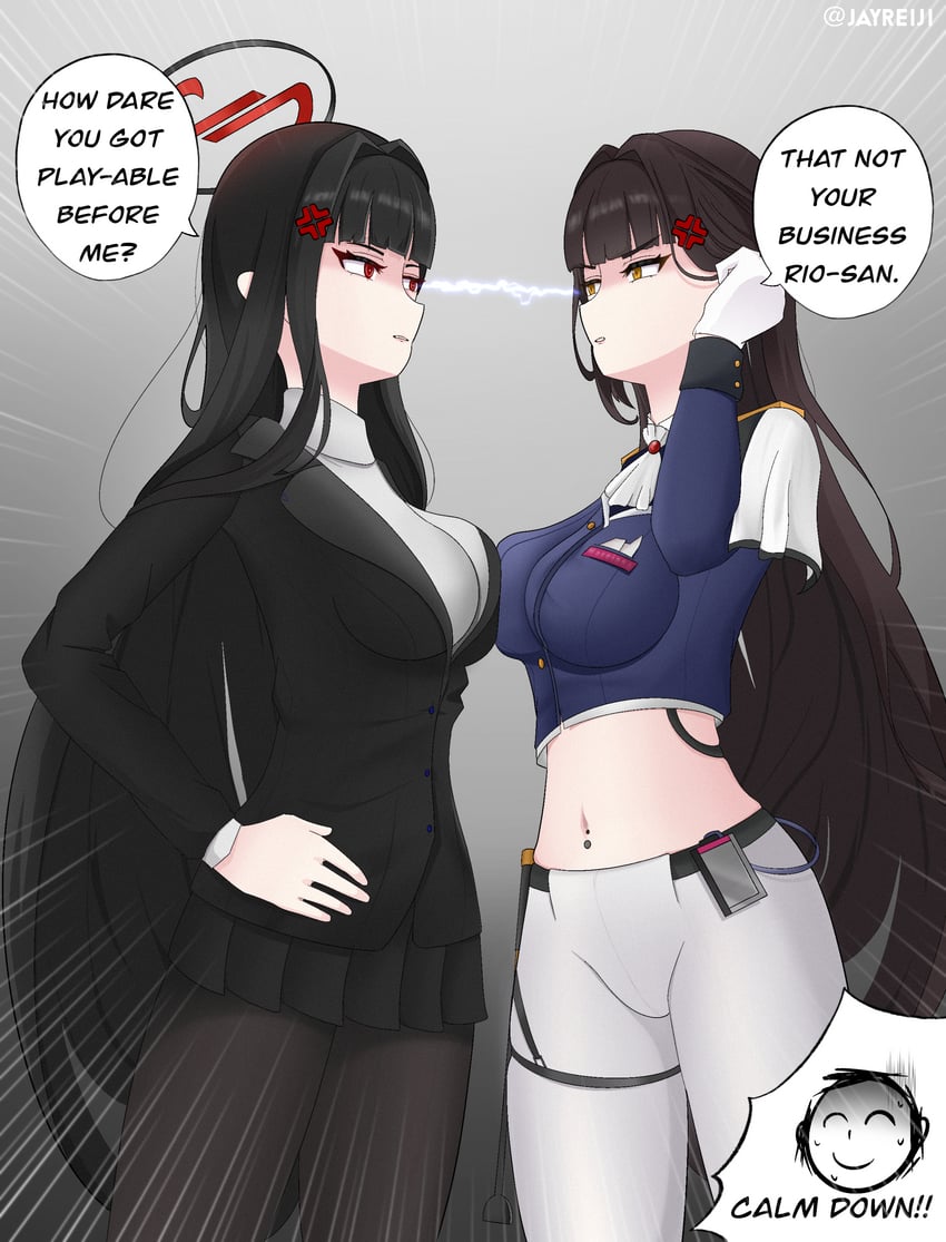 sensei, doodle sensei, rio, and marciana (blue archive and 1 more) drawn by jayreiji