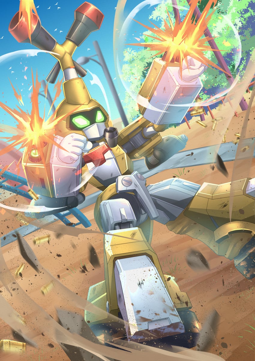 metabee and saikachis (medarot and 1 more) drawn by troy_(oxaa01ex)