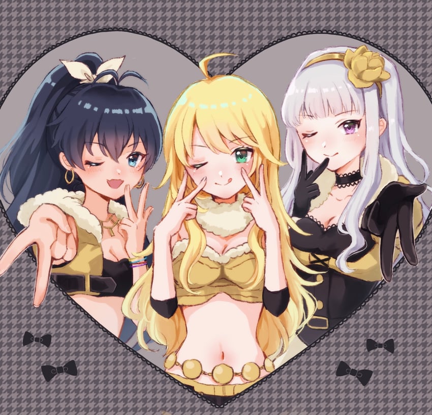 hoshii miki, shijou takane, and ganaha hibiki (idolmaster and 3 more) drawn by shirako_(srk_srtk)